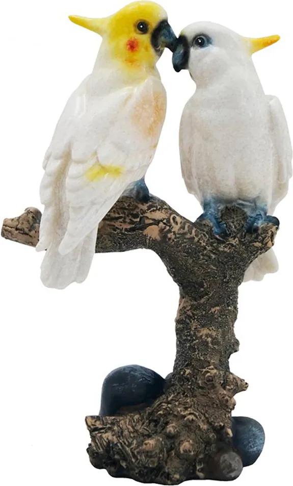 Escultura em Resina Decorativa Casal de Pássaros