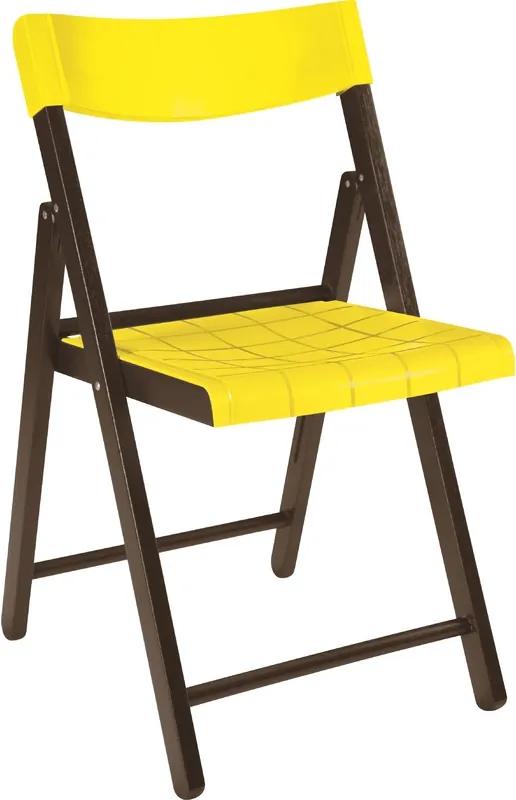 Cadeira Potenza de Madeira Tauarí Tabaco/Amarelo - Tramontina
