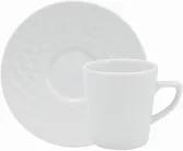 Xicara Café Com Pires 80 Ml Porcelana Schmidt - Mod. Artico - Branco