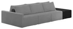 Sofá Ilha Modular Living com Puff 312cm Georgia Z08 Boucle Grafite/Pre