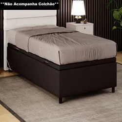 Base para Cama Box Baú Solteiro 88x188cm Hit I02 Corano Marrom - Mpoze