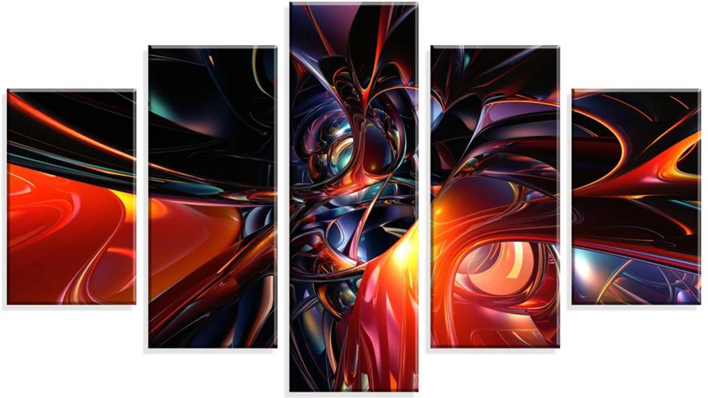 Conjunto de 5 Telas Wevans em Canvas 90x160 Explosão Colorido