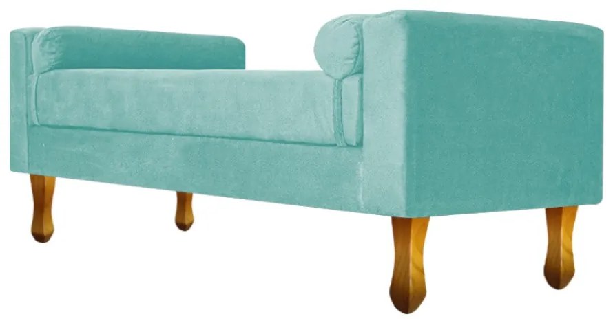 Recamier Félix Solteiro 120cm Suede Azul Tiffany - ADJ Decor