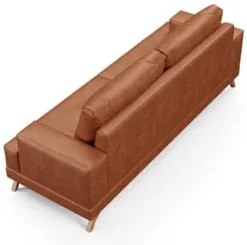 Sofá 3 Lugares 180cm Living Pés Curvos Santi D05 Sintético Camel - Mpo