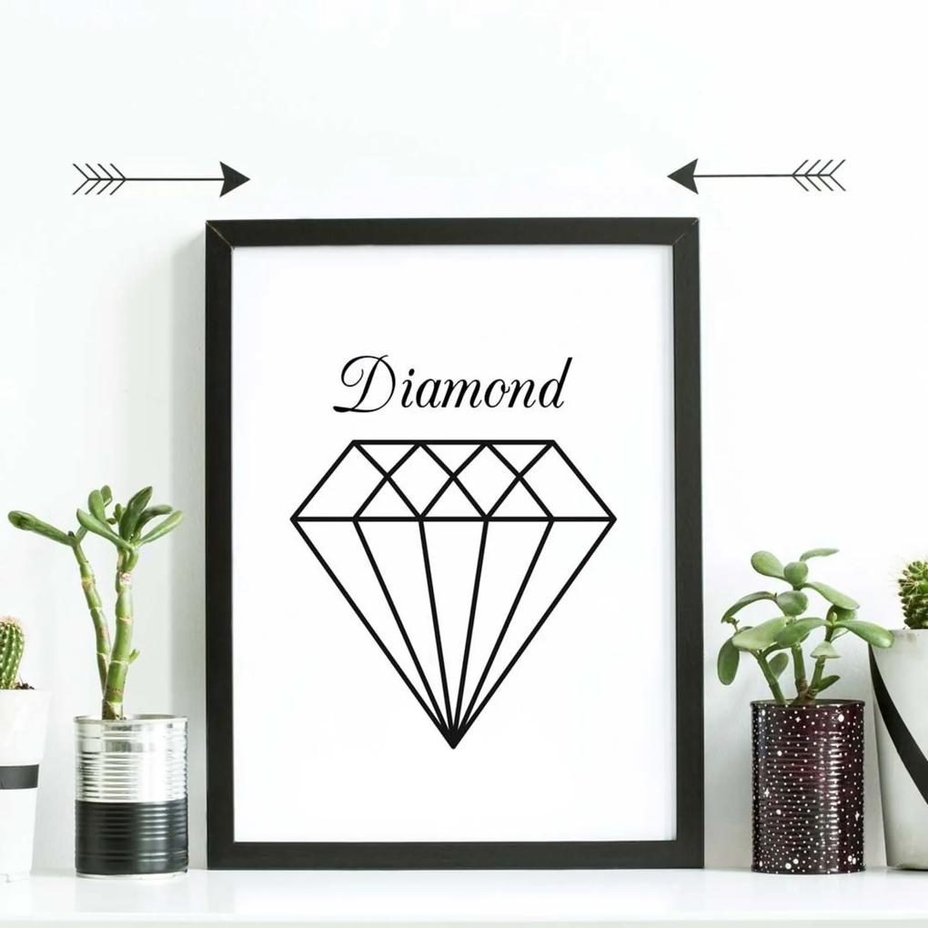 Quadro Decorativo com Moldura Diamond Preto - 20x25cm