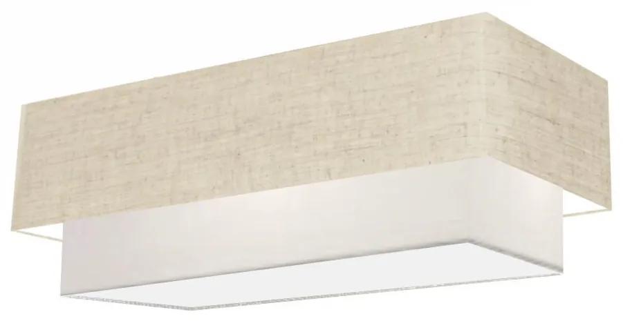 Plafon de Sobrepor Retangular SP-3072 Cúpula Cor Rústico Bege Branco