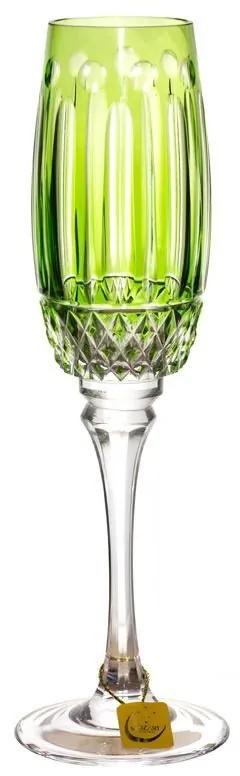 Taça de Cristal Lapidada Giovanni 24% PbO - p/ Champagne  Verde Claro