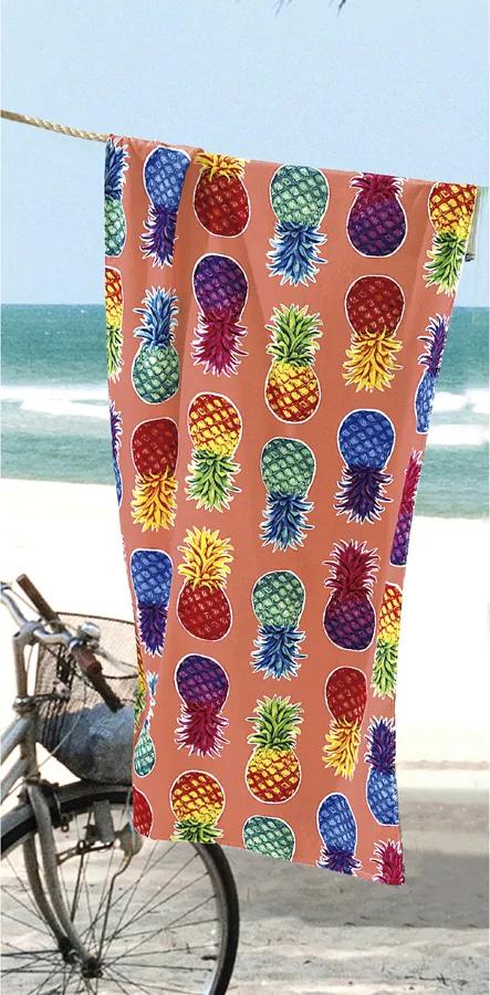 Toalha Praia Dohler Velour - Colorful Pineapples