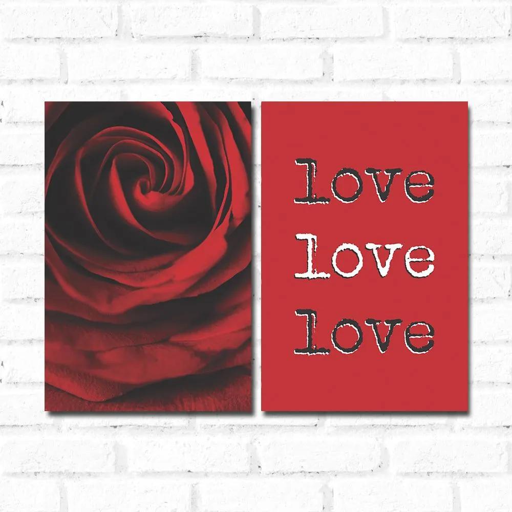 Placa Decorativa Love Roses