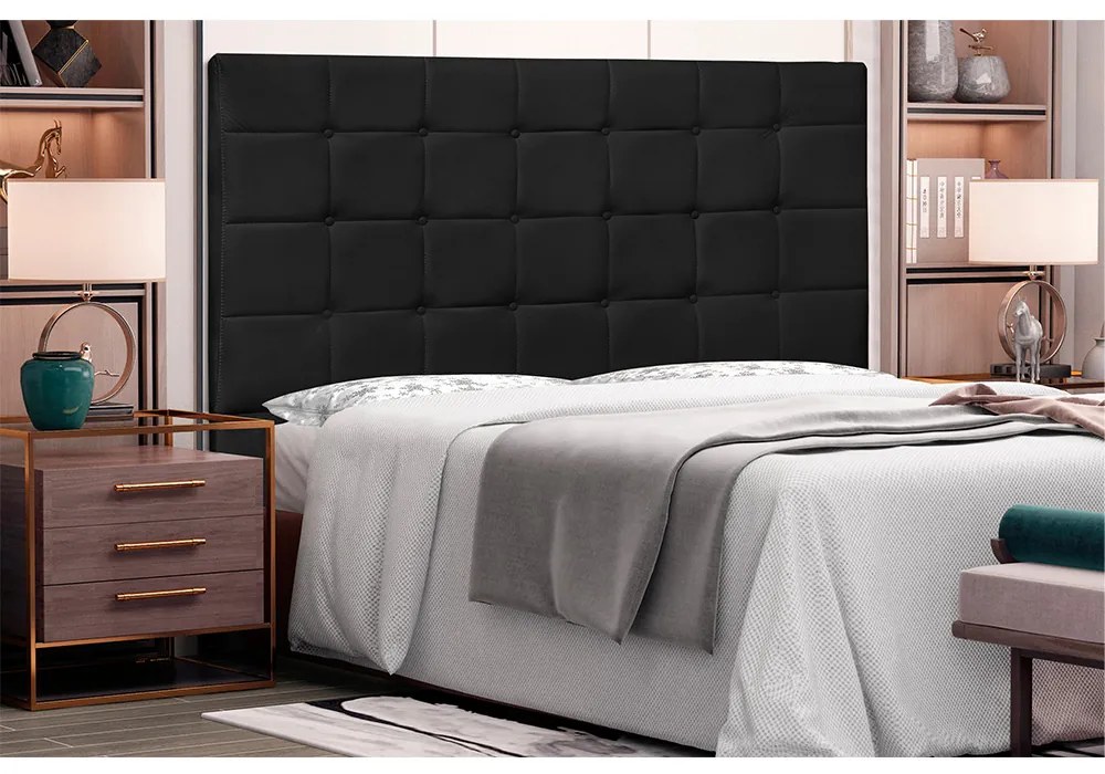 Cabeceira Verona Para Cama Box Solteiro 90 cm Corino Preto - D'Rossi