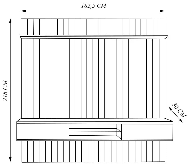 Painel Suspenso Ripado 1.8 Voi MDP/MDF Cinamomo Mel G26 - Gran Belo