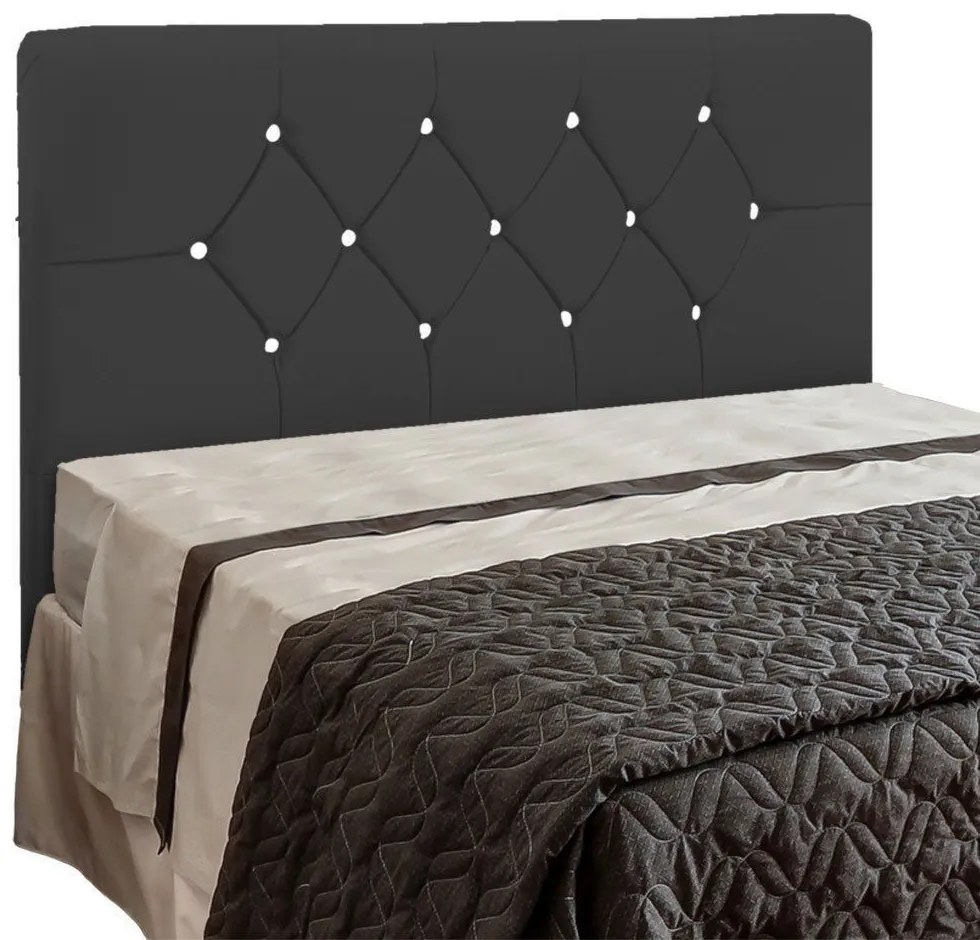 Cabeceira França para Cama Box Solteiro 90 cm Corino Preto D'Rossi