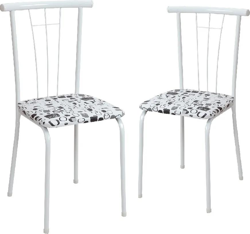 Kit 2 Cadeiras Pintadas Brancas Cp13 - A139