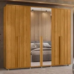 Guarda Roupa Casal 278cm 6 Portas 4 Espelhos Zac Cinamomo Z10 - Mpozen