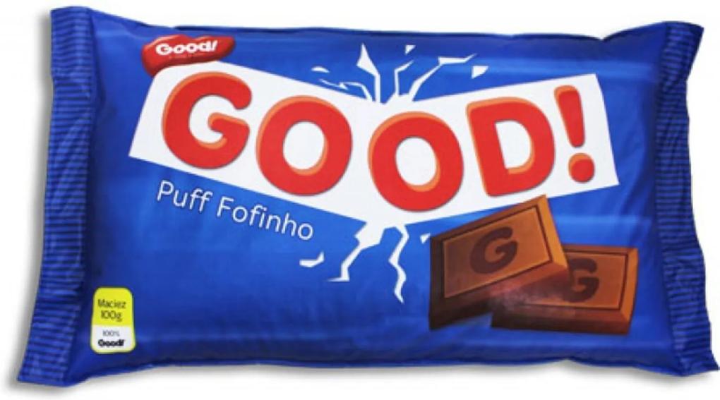 Pufe  Good Pufes  Pufe Almofadão Chocolate Azul