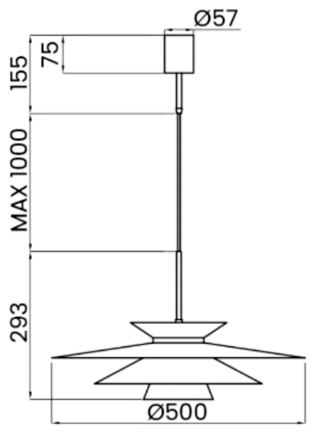 Pendente Tule Led Ø50X30Cm 26,5W Bivolt - Usina 19800/50 (FN-F - Fendi Fosco, 3000k)