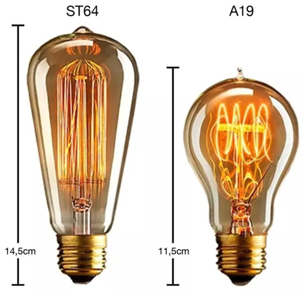 Luminária Pendente Retro Md-4162/3 Suporte Para Lâmpada / Não Inclusa - Bivolt