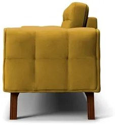 Sofá 210 cm 3 Lugares Sandero C-279 Veludo Amarelo - Domi