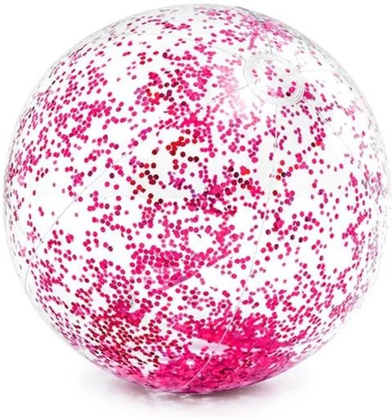 Bola de Praia Inflável Transparente Glitter Rosa - Intex