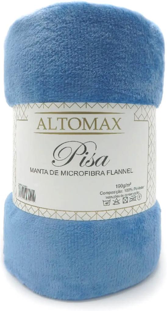 Manta Microfibra Flannel Solteiro Pisa 1,50x2,20 - Altomax - Azul Denim