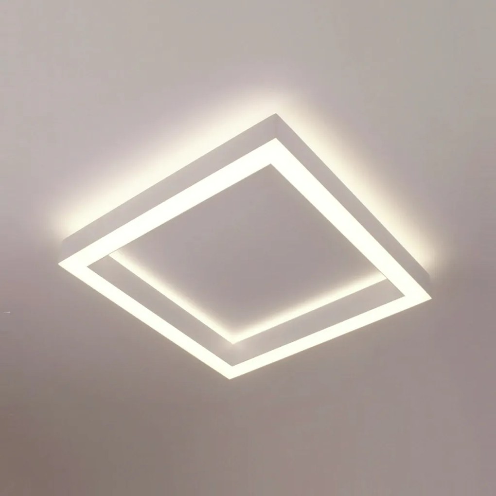 Plafon Dobby Quadrado 50X50X7,5Cm Led 112W Bivolt - Usina 19680/50 (MN-F - Mar Neutro Fosco, 3000k)