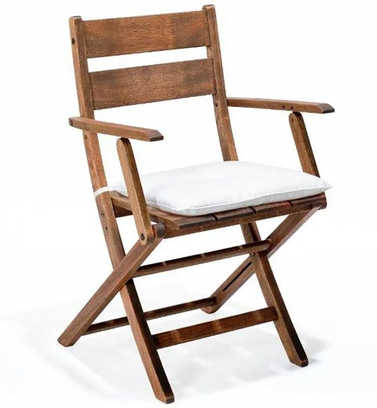 Cadeira Dobrável Verona com Braços Madeira Maciça Mestra Móveis Linha Madeira