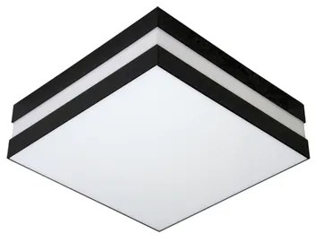 Plafon Sobrepor Aluminio Acrilico 26Cm - BRANCO PRETO