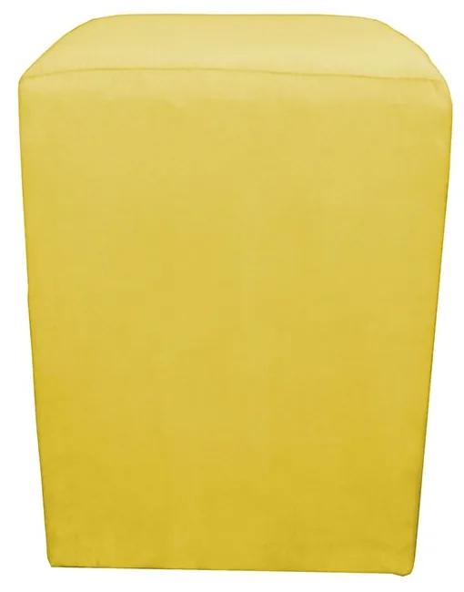 Puff Decorativo Dado 32 x 32 cm Suede Amarelo