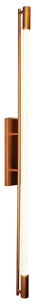 Arandela Slim 08X126X13Cm C/ Canopla Central 1Xt8 120Cm | Usina Design... (DR-M Dourado Metálico)