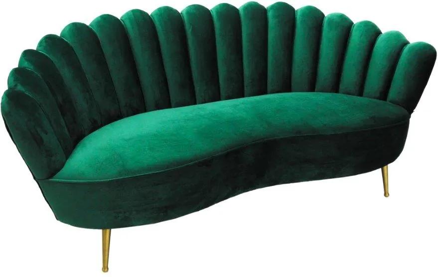 Sofá com Estofado em Veludo Verde - 183x88x80cm