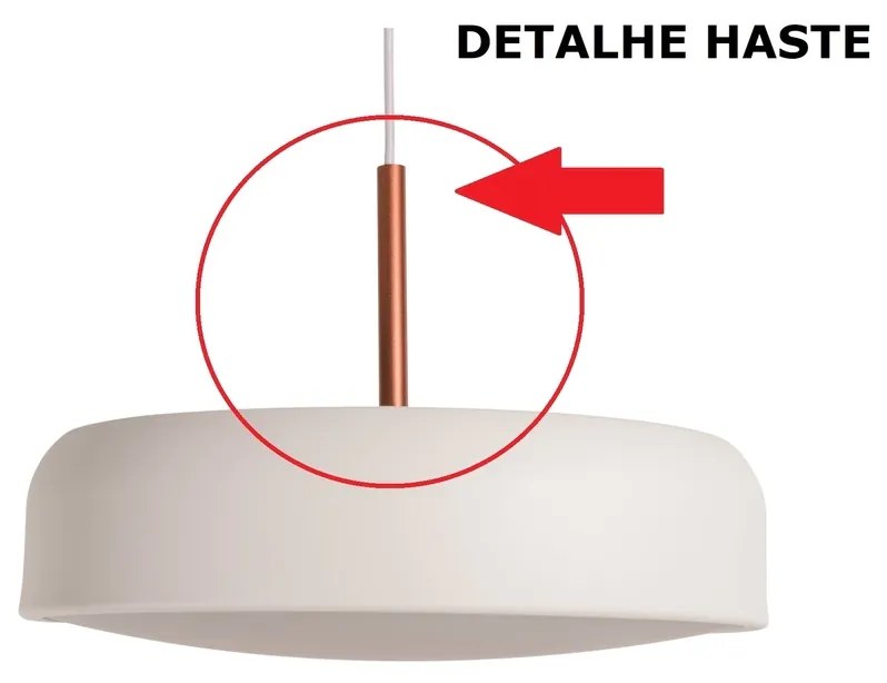 Pendente Bis Ø30X13Cm 2Xe27 Com Difusor Convexo / Haste De 15Cm | Usin... (ORN-M - Ouro Novo Metálico)