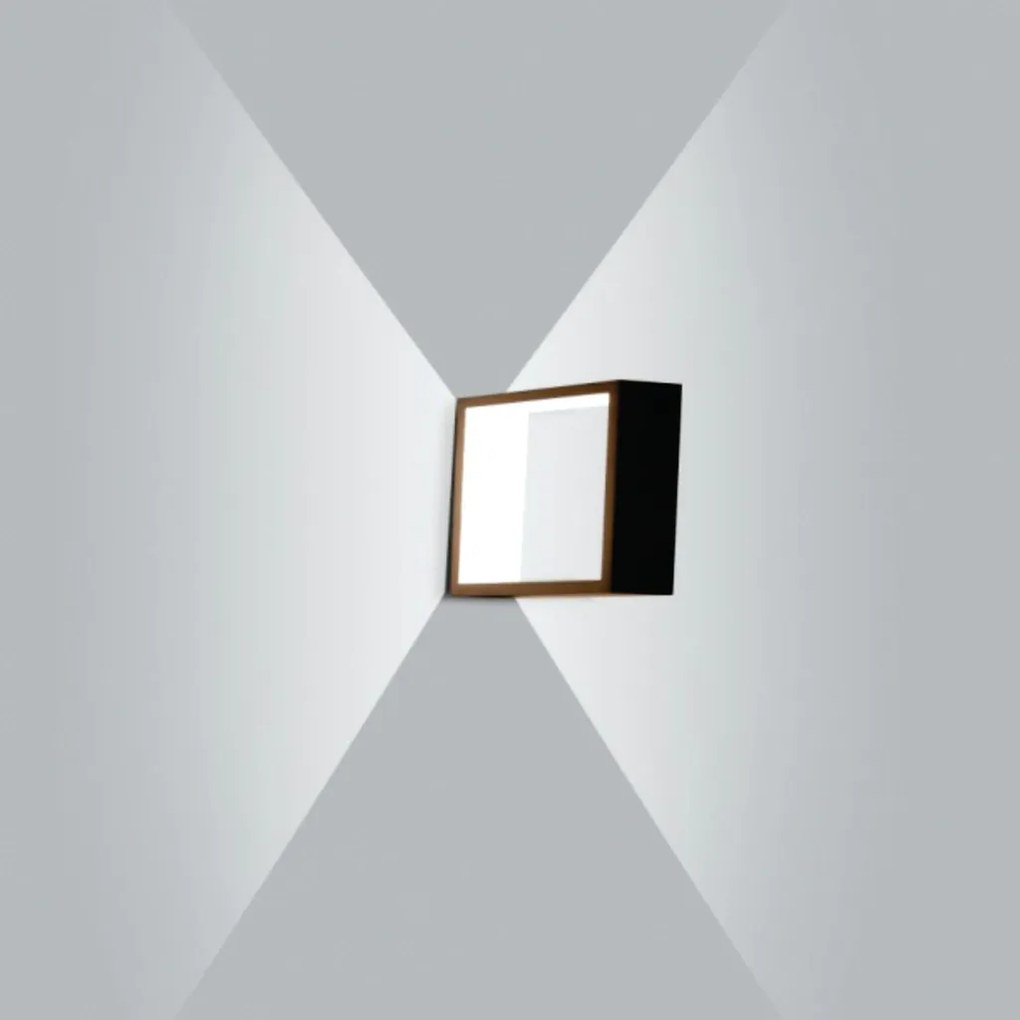 Arandela Puch Quadrado Interna 1Xpci Led 5W 20X5X20Cm | Usina 5744/20 (OL-F - Verde Oliva Fosco, 220V)