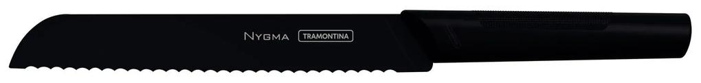 Faca para Pão Tramontina Nygma com Lâmina em Aço Inox e Cabo de Polipropileno Texturizado Preto 8" -  Tramontina