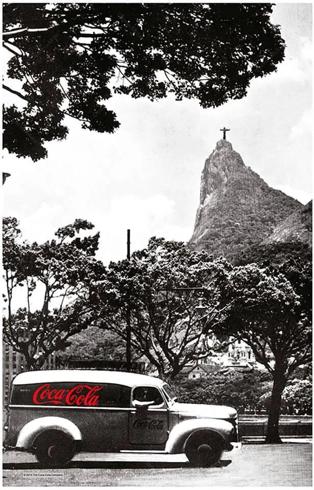 Pano de Copa Coca-Cola Landscape RJ Preto e Branco em Algodão - Urban