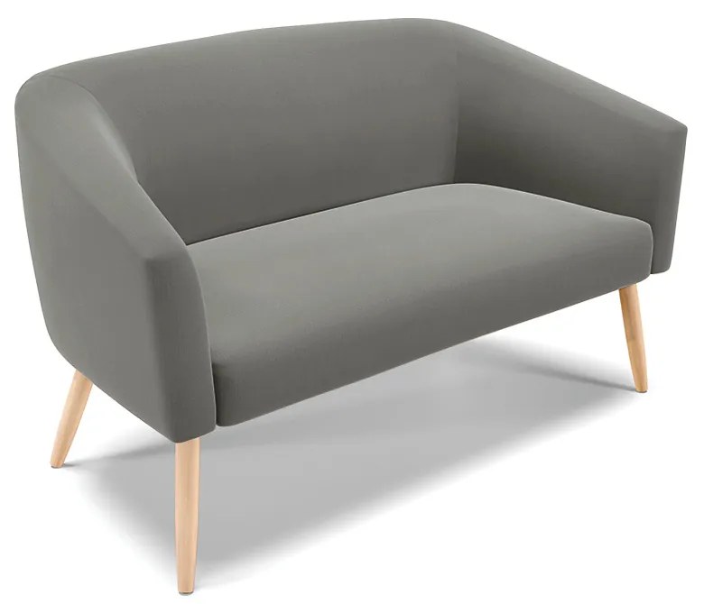 Sofá Namoradeira e Poltrona Pé Palito Natural Stella Suede D03 - D'Rossi - Grafite