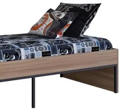 Cama de Solteiro 90cm Base Aço Artetube A05 Montana/Preto - Mpozenato