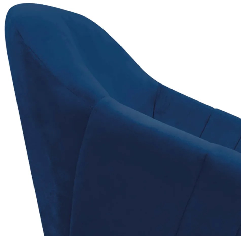 Poltrona Giratória Giovana Suede Azul Marinho Base Madeira MM30 D'Rossi