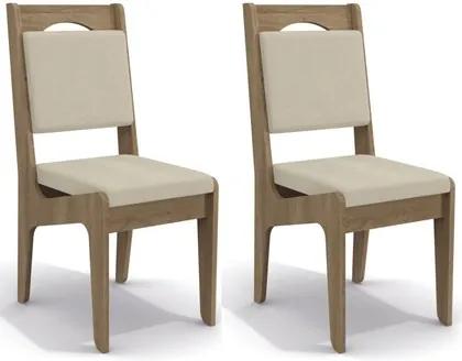 Kit 2 Cadeiras CAD105 para Sala de Jantar Nogal/Mink Relevo - Kappesberg