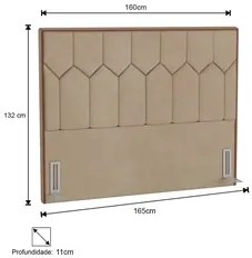 Cabeceira Cama Box Casal Queen 160cm Órion P02 Veludo Bege - Mpozenato