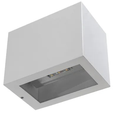 Arandela Led Aluminio Branco 8w 50 3000k Ip65 2 Fachos