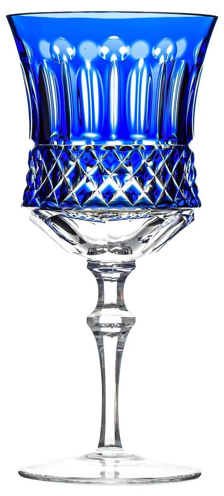 Taça de Cristal Lapidado P/ Vinho Tinto Azul - 69