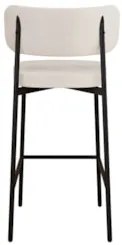Banqueta Alta Bar Estofada Kit 6 Ella M25 Linho Palha/Marrom - Mpozena