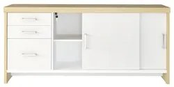 Conjunto Escritório Home Office 3 Peças Corp A06 Carvalho/Branco - Mpo