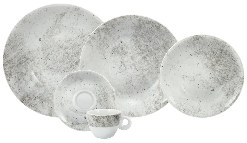 Aparelho Jantar, Chá e Café 42 Peças Porcelana Schmidt - Dec. Maitê 2264 -  SCHMIDT