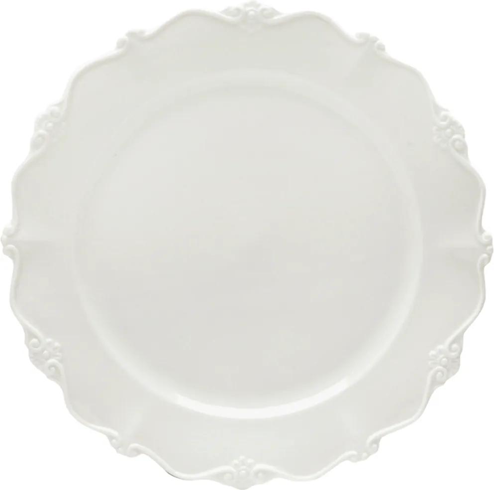Conjunto 6 Pratos de Porcelana Para Sobremesa Wolff 20cm – Fancy Branco