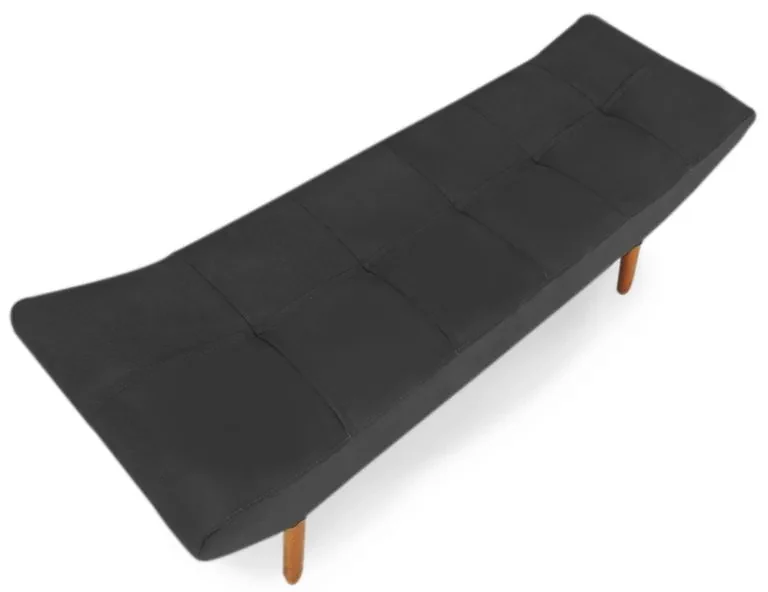 Puff Banqueta 160cm Maya Pés Palito Suede Preto - Sheep Estofados - Preto
