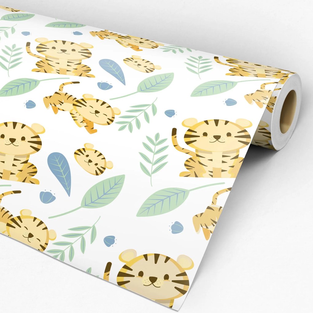 Papel de Parede Adesivo Ambiente Decorado Cat Green