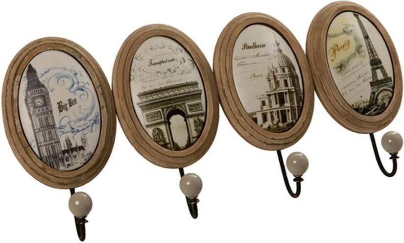 Porta Toalha de Metal Sights of Paris com detalhes de Cerâmica