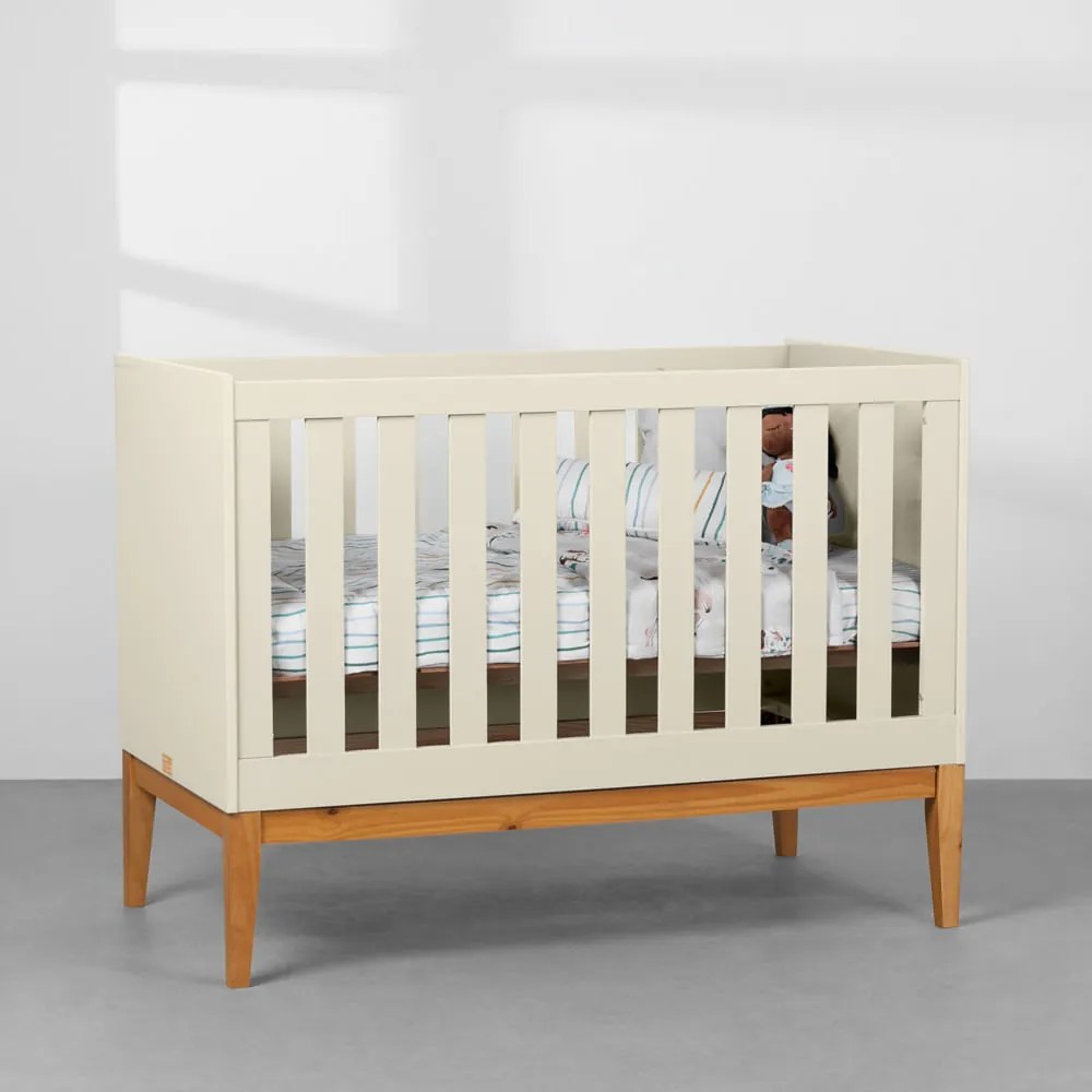 Berço Mini Cama Noah com Pés Square Mel - Areia