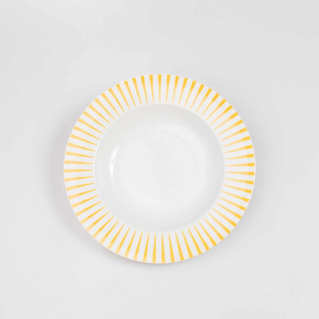Prato Fundo 23 cm Porcelana Schmidt - Dec. Sol Amarelo